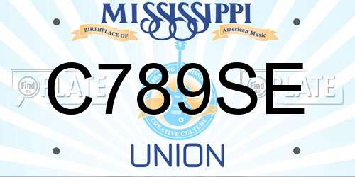 C789SE Mississippi License Plate
