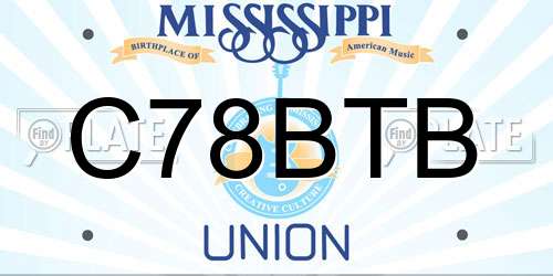 C78BTB Mississippi License Plate
