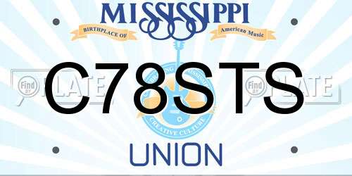C78STS Mississippi License Plate
