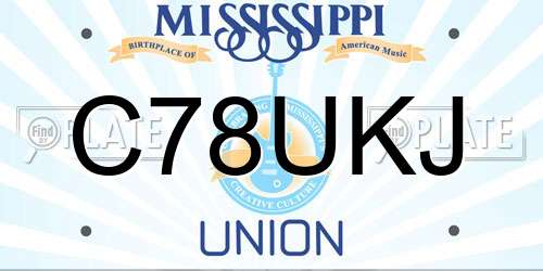C78UKJ Mississippi License Plate