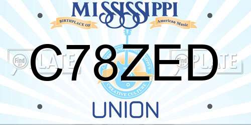 C78ZED Mississippi License Plate