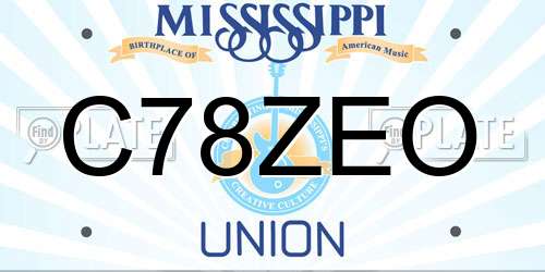 C78ZEO Mississippi License Plate