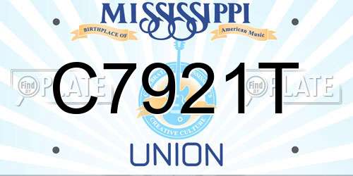 C7921T Mississippi License Plate