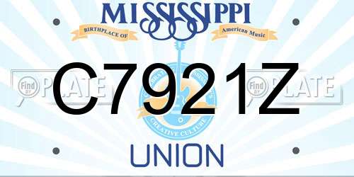 C7921Z Mississippi License Plate