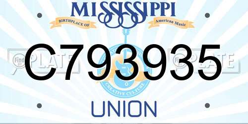 C793935 Mississippi License Plate