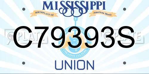 C79393S Mississippi License Plate
