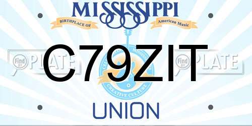 C79ZIT Mississippi License Plate