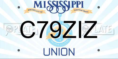 C79ZIZ Mississippi License Plate