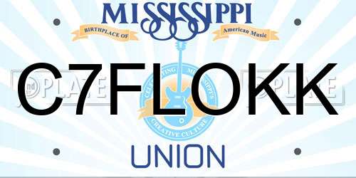 C7FLOKK Mississippi License Plate