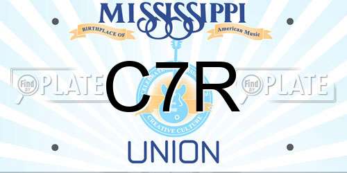 C7R Mississippi License Plate