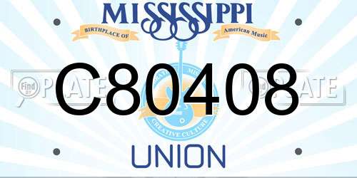 C80408 Mississippi License Plate