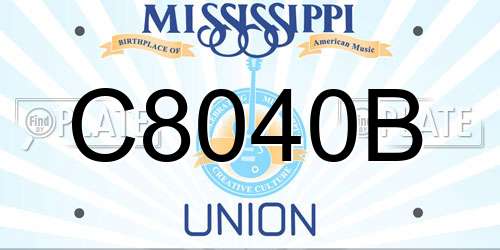 C8040B Mississippi License Plate