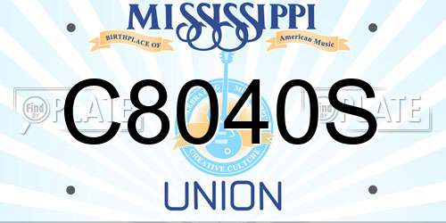 C8040S Mississippi License Plate