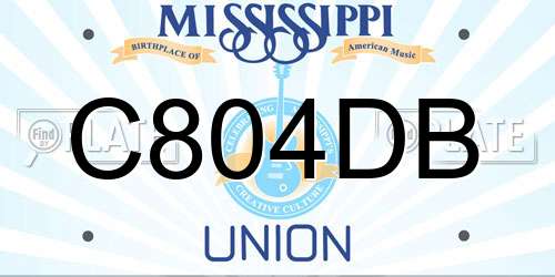 C804DB Mississippi License Plate