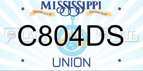 C804DS Mississippi License Plate