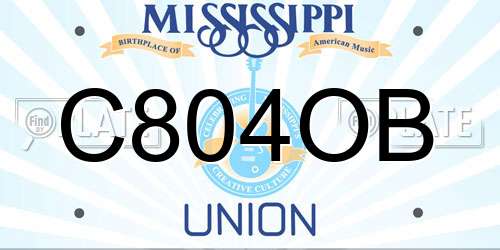C804OB Mississippi License Plate
