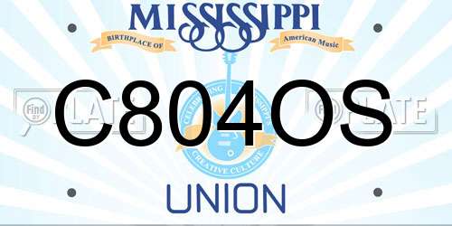 C804OS Mississippi License Plate