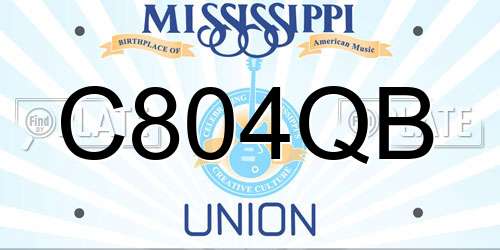 C804QB Mississippi License Plate