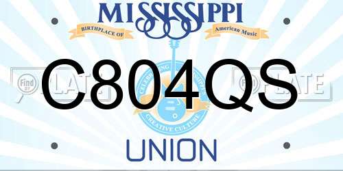 C804QS Mississippi License Plate