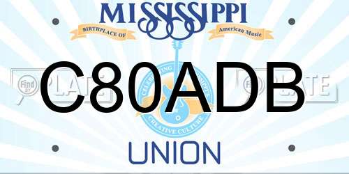 C80ADB Mississippi License Plate