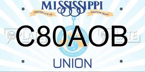 C80AOB Mississippi License Plate