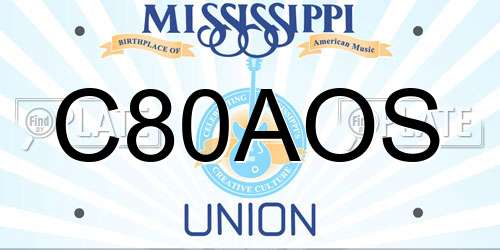 C80AOS Mississippi License Plate