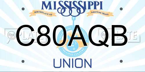 C80AQB Mississippi License Plate