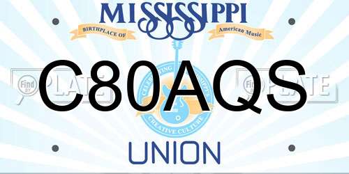 C80AQS Mississippi License Plate