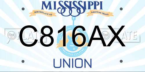 C816AX Mississippi License Plate
