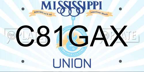 C81GAX Mississippi License Plate