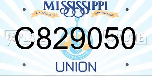 C829050 Mississippi License Plate