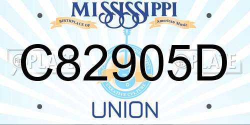 C82905D Mississippi License Plate