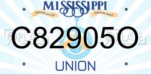 C82905O Mississippi License Plate