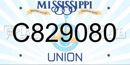 C829080 Mississippi License Plate