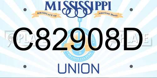C82908D Mississippi License Plate