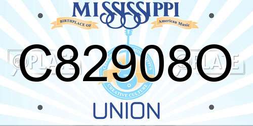 C82908O Mississippi License Plate