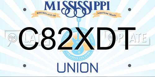 C82XDT Mississippi License Plate