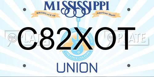 C82XOT Mississippi License Plate