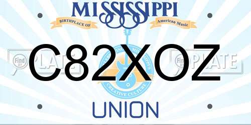 C82XOZ Mississippi License Plate