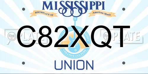 C82XQT Mississippi License Plate