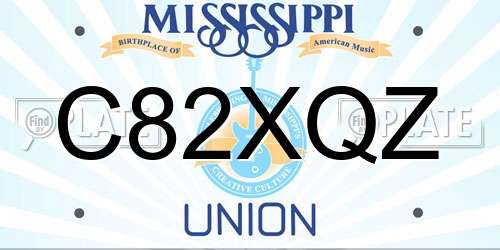 C82XQZ Mississippi License Plate