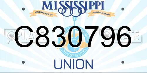 C830796 Mississippi License Plate