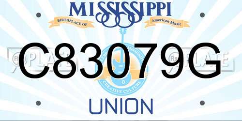 C83079G Mississippi License Plate