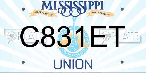 C831ET Mississippi License Plate