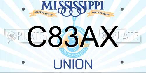 C83AX Mississippi License Plate