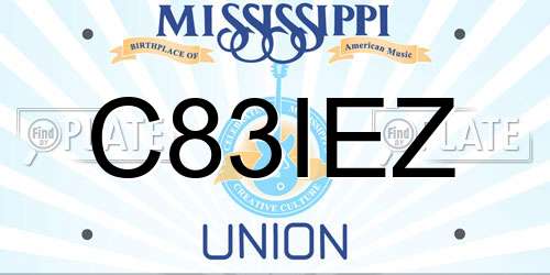C83IEZ Mississippi License Plate