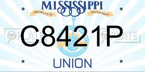 C8421P Mississippi License Plate