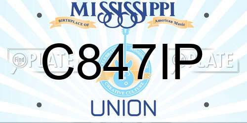 C847IP Mississippi License Plate