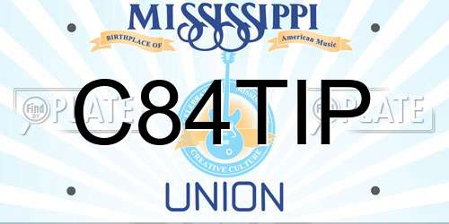 C84TIP Mississippi License Plate