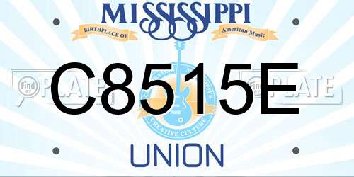 C8515E Mississippi License Plate